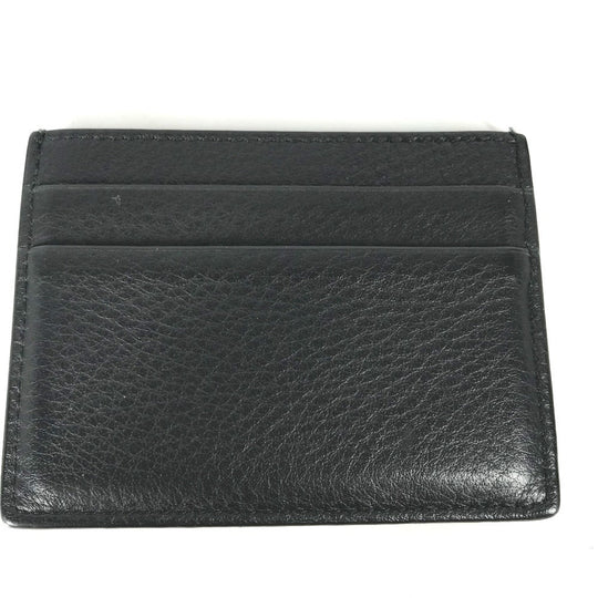BALENCIAGA Card Case 490620 leather black Business Card Holder Pass Case logo Women Used Authentic