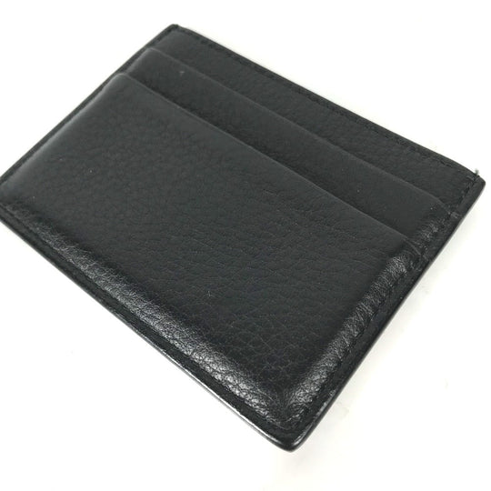 BALENCIAGA Card Case 490620 leather black Business Card Holder Pass Case logo Women Used Authentic