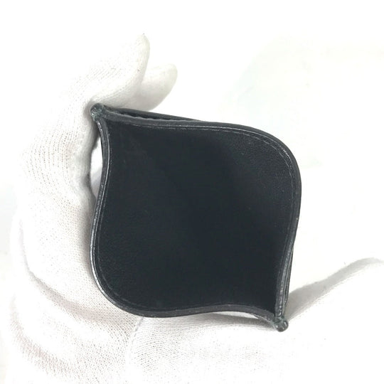 BALENCIAGA Card Case 490620 leather black Business Card Holder Pass Case logo Women Used Authentic