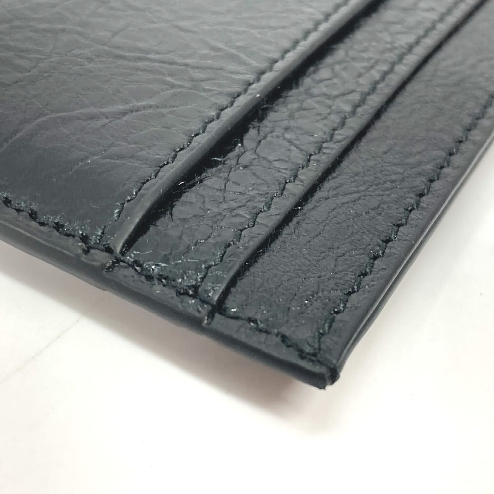 BALENCIAGA Card Case 766547 leather black BB Women Used Authentic