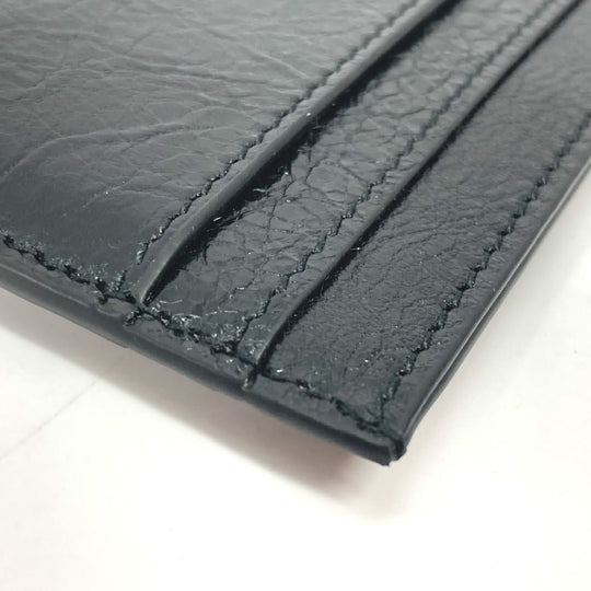 BALENCIAGA Card Case 766547 leather black BB Women Used Authentic