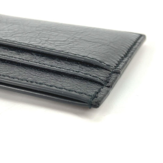 BALENCIAGA Card Case 766547 leather black BB Women Used Authentic