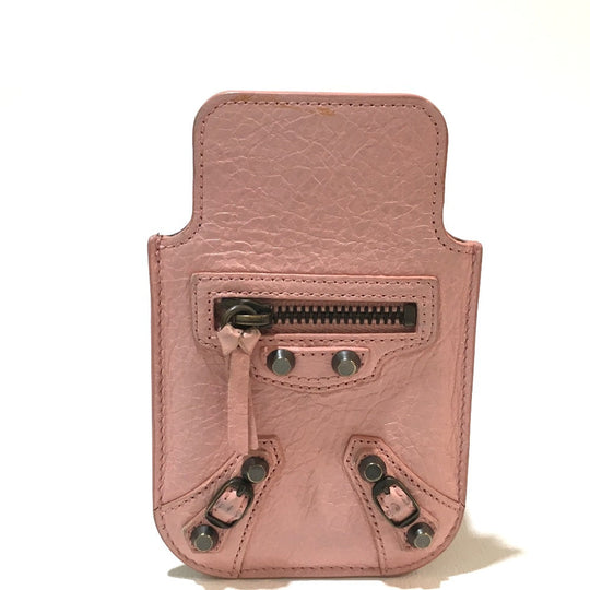 BALENCIAGA Smartphone case 240584 leather pink beige Women Used Authentic