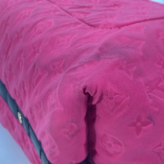 LOUIS VUITTON Tote Bag M92802 microfiber pink 2009 cruise line Scuba MM Women Used Authentic