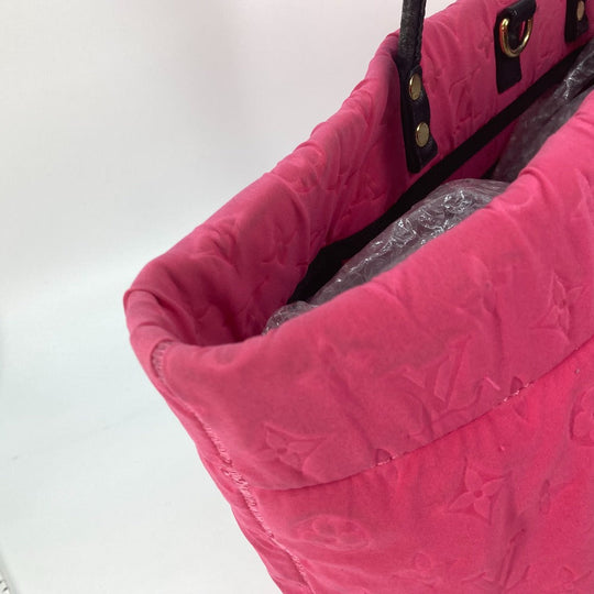 LOUIS VUITTON Tote Bag M92802 microfiber pink 2009 cruise line Scuba MM Women Used Authentic