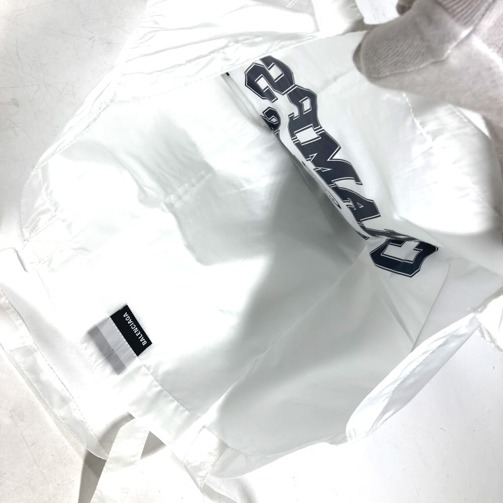 BALENCIAGA Shoulder Bag Nylon white logo eco bag unisex(Unisex) Used Authentic