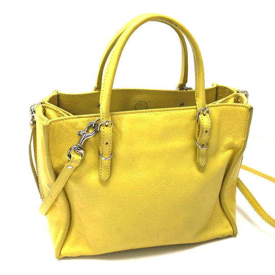 BALENCIAGA Shoulder Bag 357333 leather yellow Tote Bag Paper mini Women Used Authentic