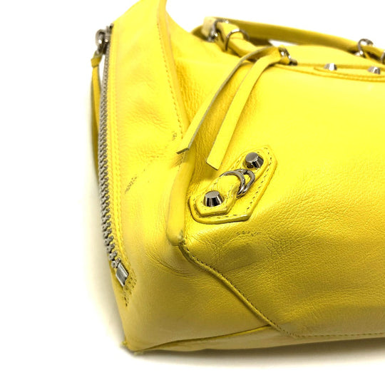 BALENCIAGA Shoulder Bag 357333 leather yellow Tote Bag Paper mini Women Used Authentic