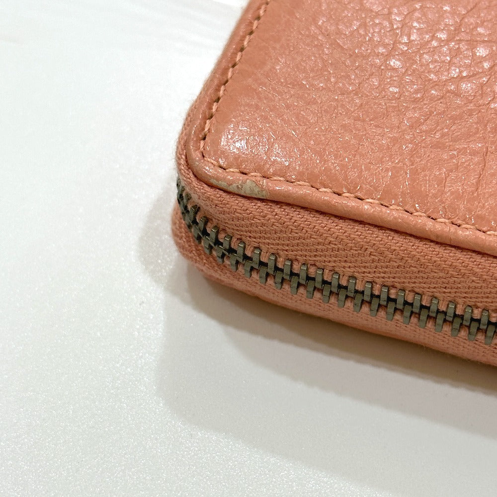 BALENCIAGA Long Wallet Purse 419805 leather pink beige Exclusive Wallet Women Used Authentic