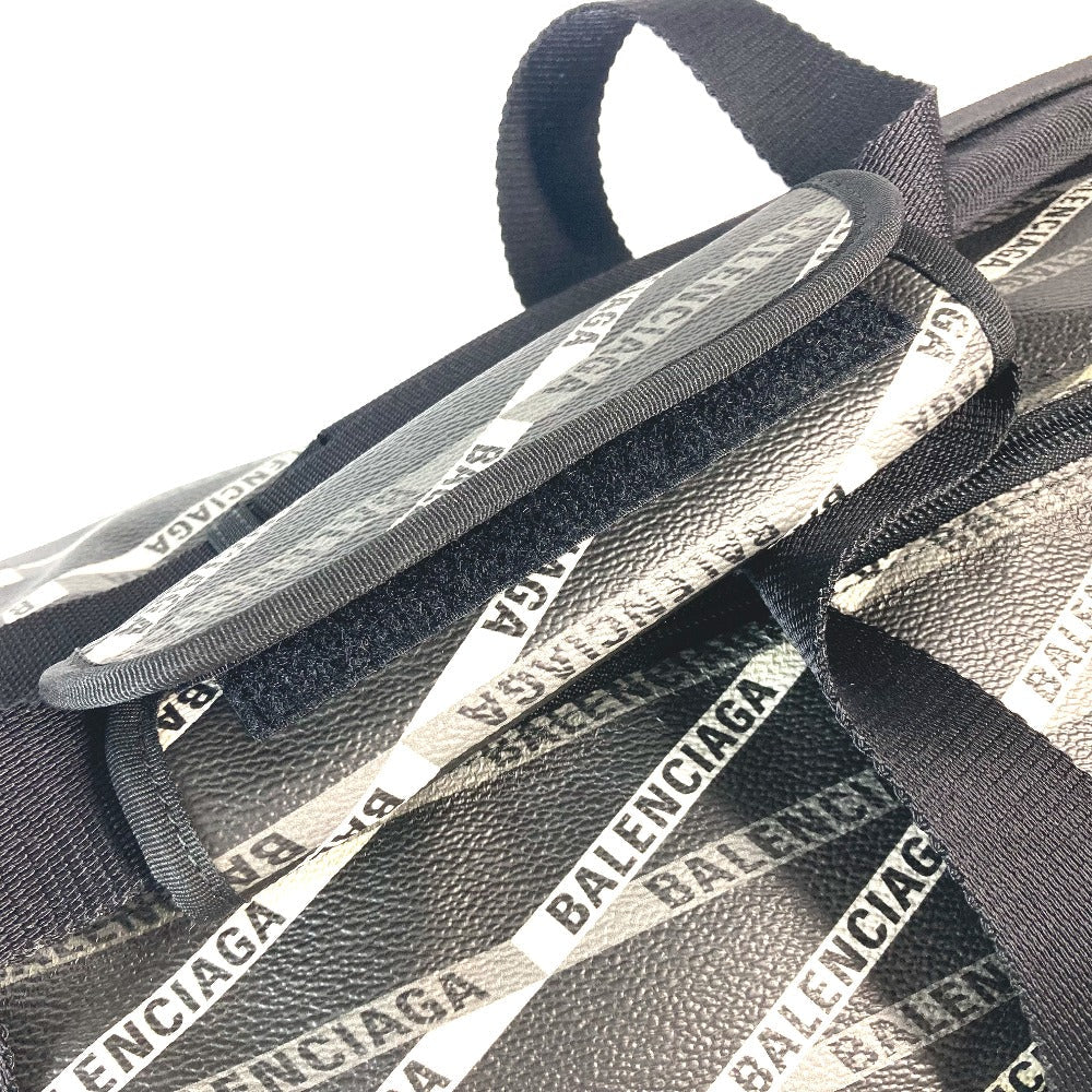 BALENCIAGA Boston Duffel bag 532810 Leather, PVC gray Logo all-over pattern unisex(Unisex) Used Authentic