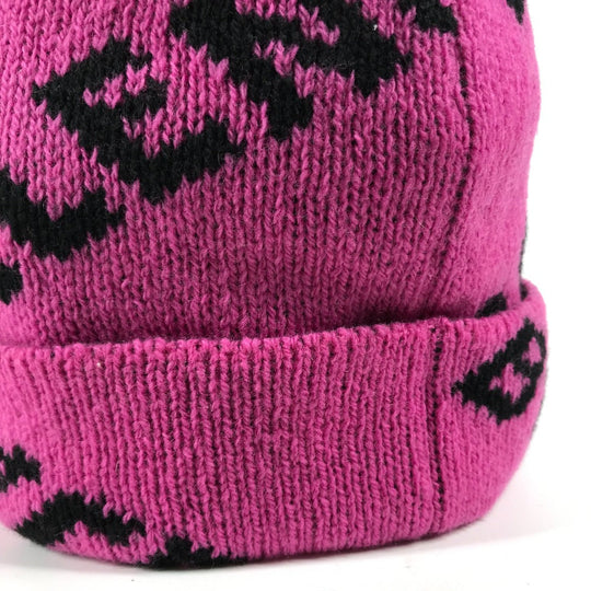 BALENCIAGA Knit hat 555282 wool pink logo bicolor Women(Unisex) Used Authentic