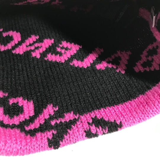 BALENCIAGA Knit hat 555282 wool pink logo bicolor Women(Unisex) Used Authentic