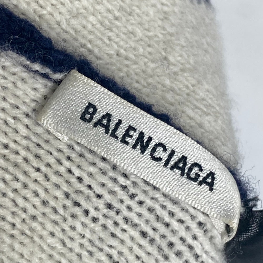 BALENCIAGA Knit hat 633717 wool Navy By color logo mens Used Authentic