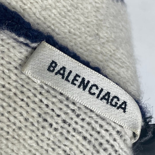 BALENCIAGA Knit hat 633717 wool Navy By color logo mens Used Authentic