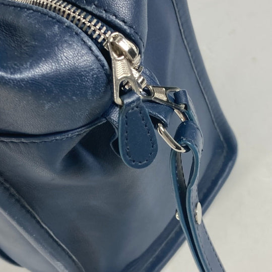 BALENCIAGA Tote Bag 443096 leather Navy Bazaar Shopper S Women Used Authentic