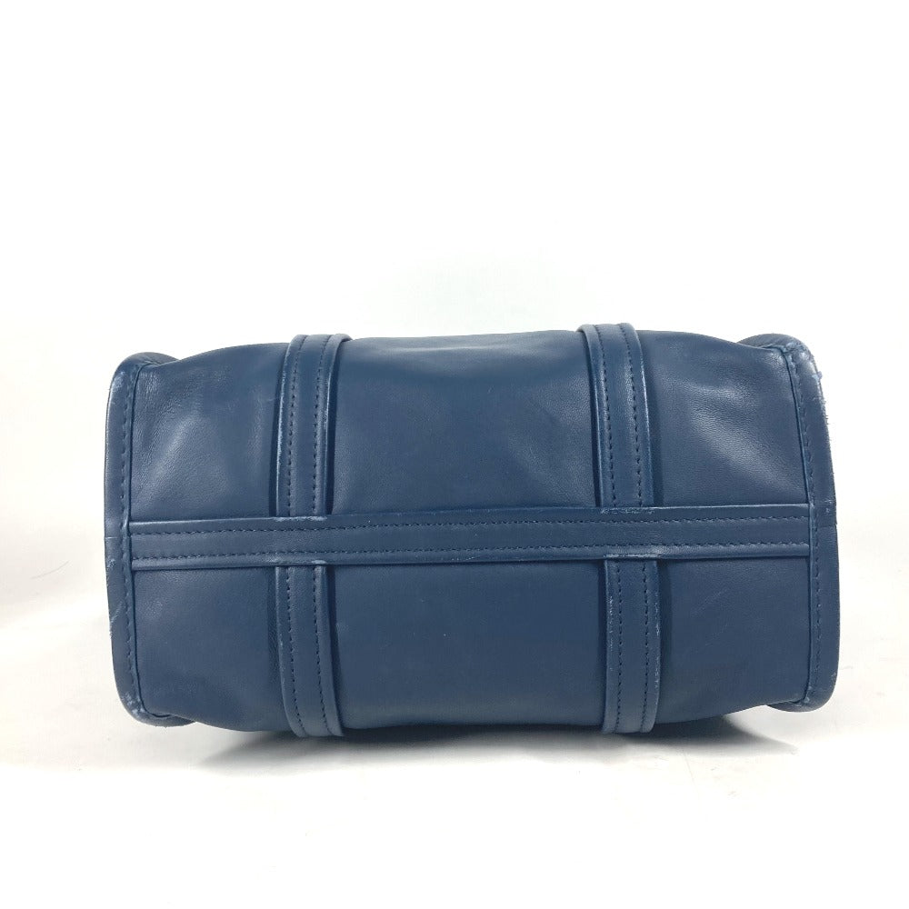 BALENCIAGA Tote Bag 443096 leather Navy Bazaar Shopper S Women Used Authentic