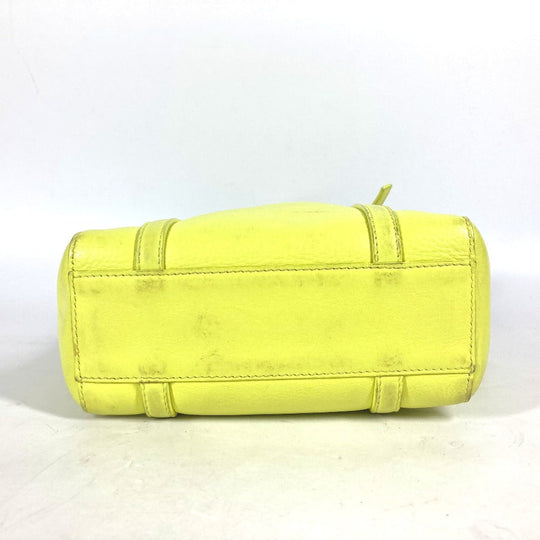 BALENCIAGA Shoulder Bag 551815 leather yellow logo Everyday Tote Bag XXS Women Used Authentic