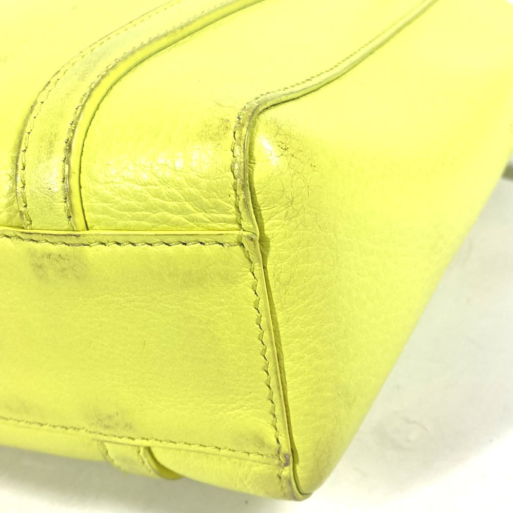 BALENCIAGA Shoulder Bag 551815 leather yellow logo Everyday Tote Bag XXS Women Used Authentic