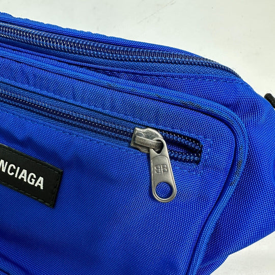 BALENCIAGA Sling bag 482389 Nylon blue Waist bag logo explorer mens Used Authentic