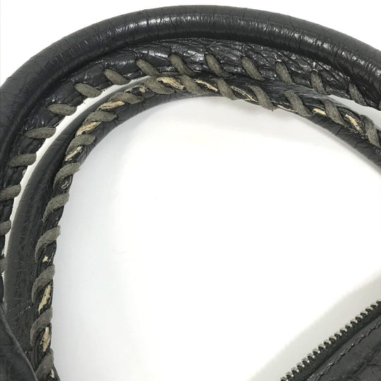BALENCIAGA Business bag 310939 leather gray Wrinkles processing Shoulder Bag Crossbody mens Used Authentic