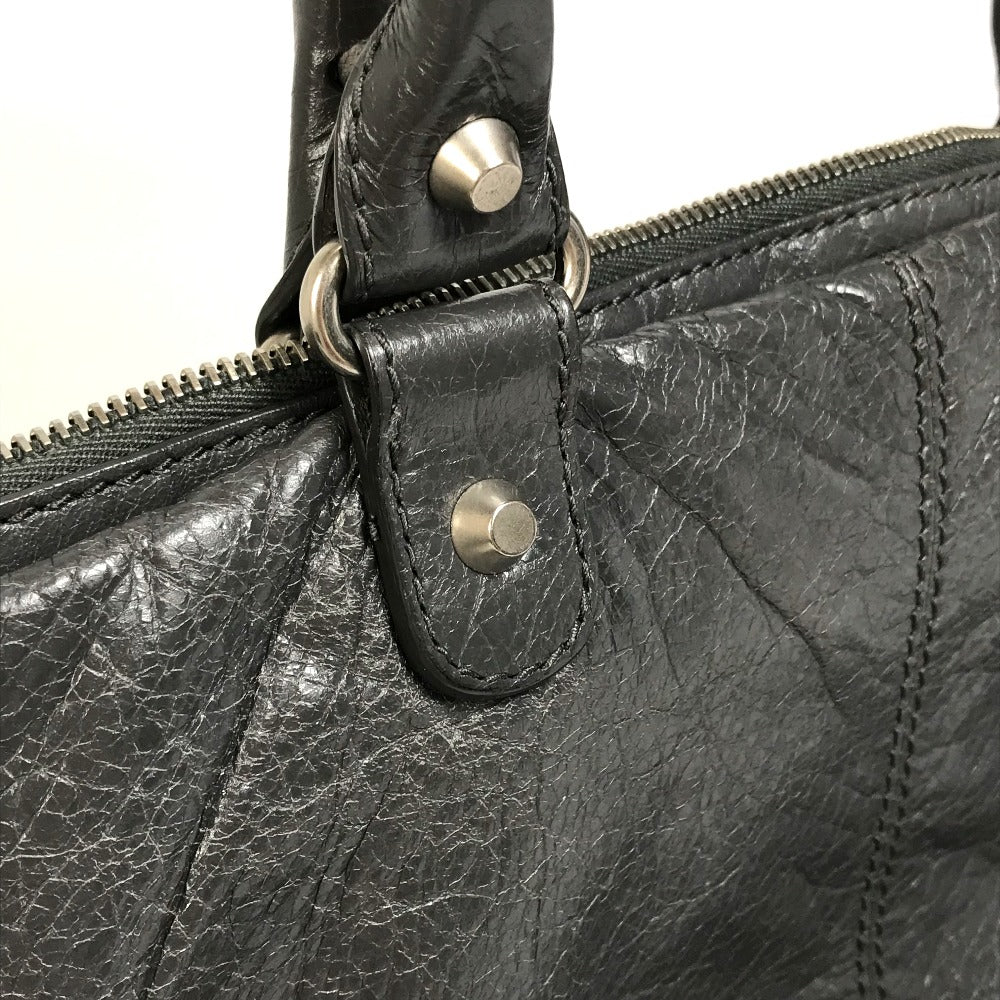 BALENCIAGA Business bag 310939 leather gray Wrinkles processing Shoulder Bag Crossbody mens Used Authentic