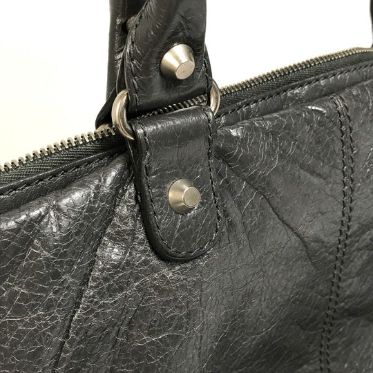 BALENCIAGA Business bag 310939 leather gray Wrinkles processing Shoulder Bag Crossbody mens Used Authentic