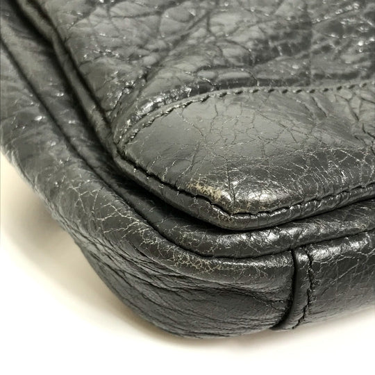 BALENCIAGA Business bag 310939 leather gray Wrinkles processing Shoulder Bag Crossbody mens Used Authentic