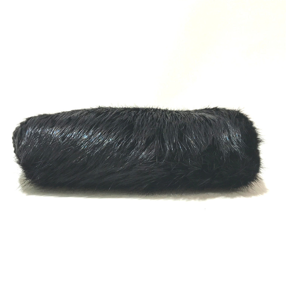 BALENCIAGA Handbag fur black cable fur Women Used Authentic