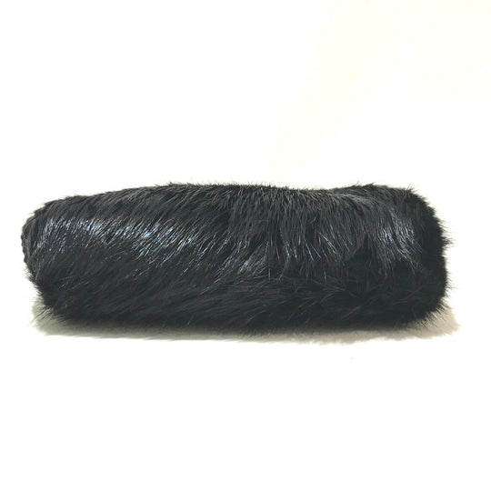 BALENCIAGA Handbag fur black cable fur Women Used Authentic