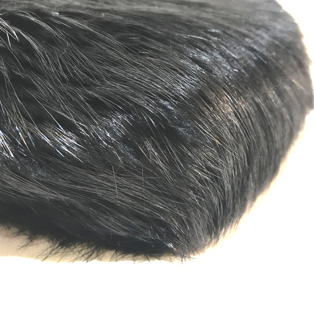 BALENCIAGA Handbag fur black cable fur Women Used Authentic
