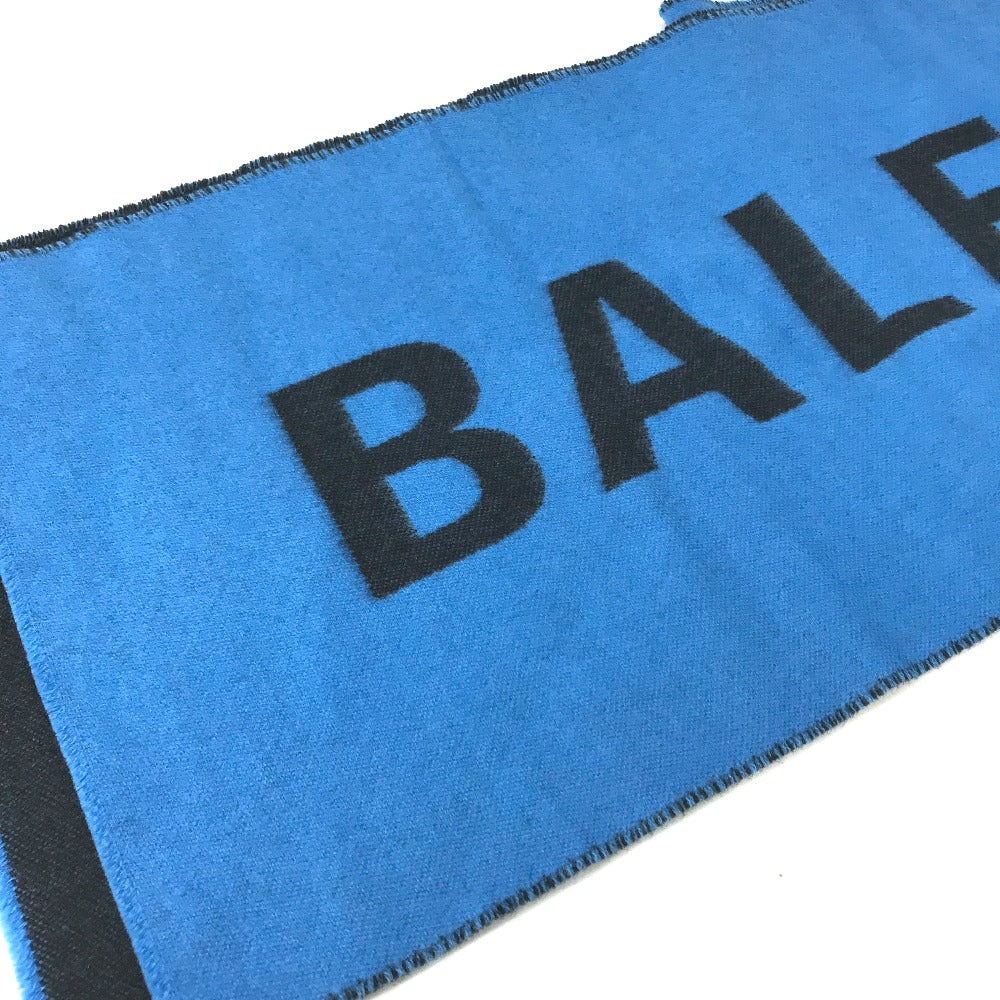 BALENCIAGA Scarf wool blue By color logo mens Used Authentic