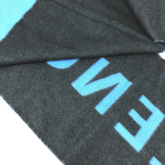BALENCIAGA Scarf wool blue By color logo mens Used Authentic