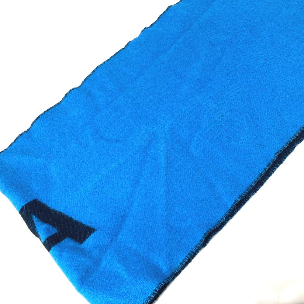 BALENCIAGA Scarf wool blue logo mens Used Authentic