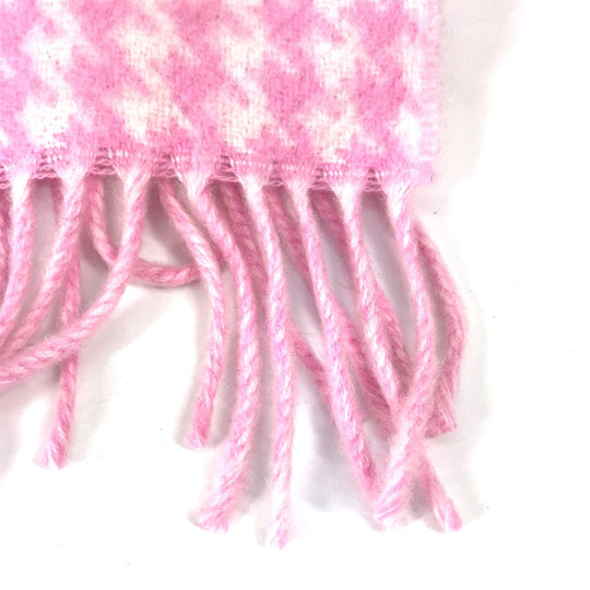 BALENCIAGA Scarf Wool / cashmere pink Check logo Women Used Authentic