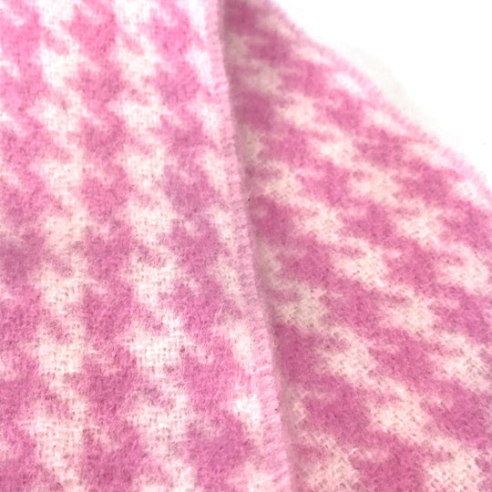 BALENCIAGA Scarf Wool / cashmere pink Check logo Women Used Authentic