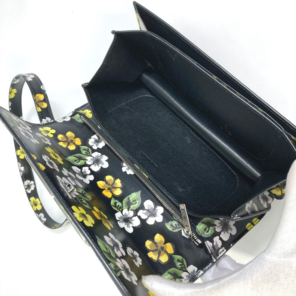 BALENCIAGA Shoulder Bag 674693 leather black GOSSIP gossip flower