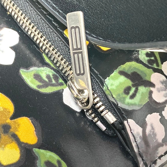 BALENCIAGA Shoulder Bag 674693 leather black GOSSIP gossip flower