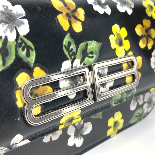 BALENCIAGA Shoulder Bag 674693 leather black GOSSIP gossip flower
