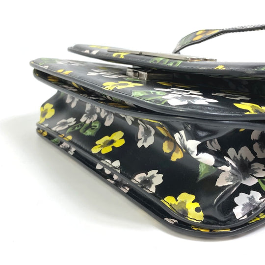 BALENCIAGA Shoulder Bag 674693 leather black GOSSIP gossip flower