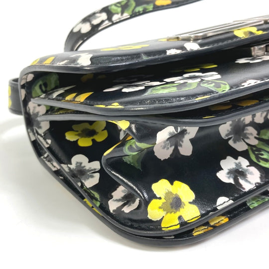 BALENCIAGA Shoulder Bag 674693 leather black GOSSIP gossip flower
