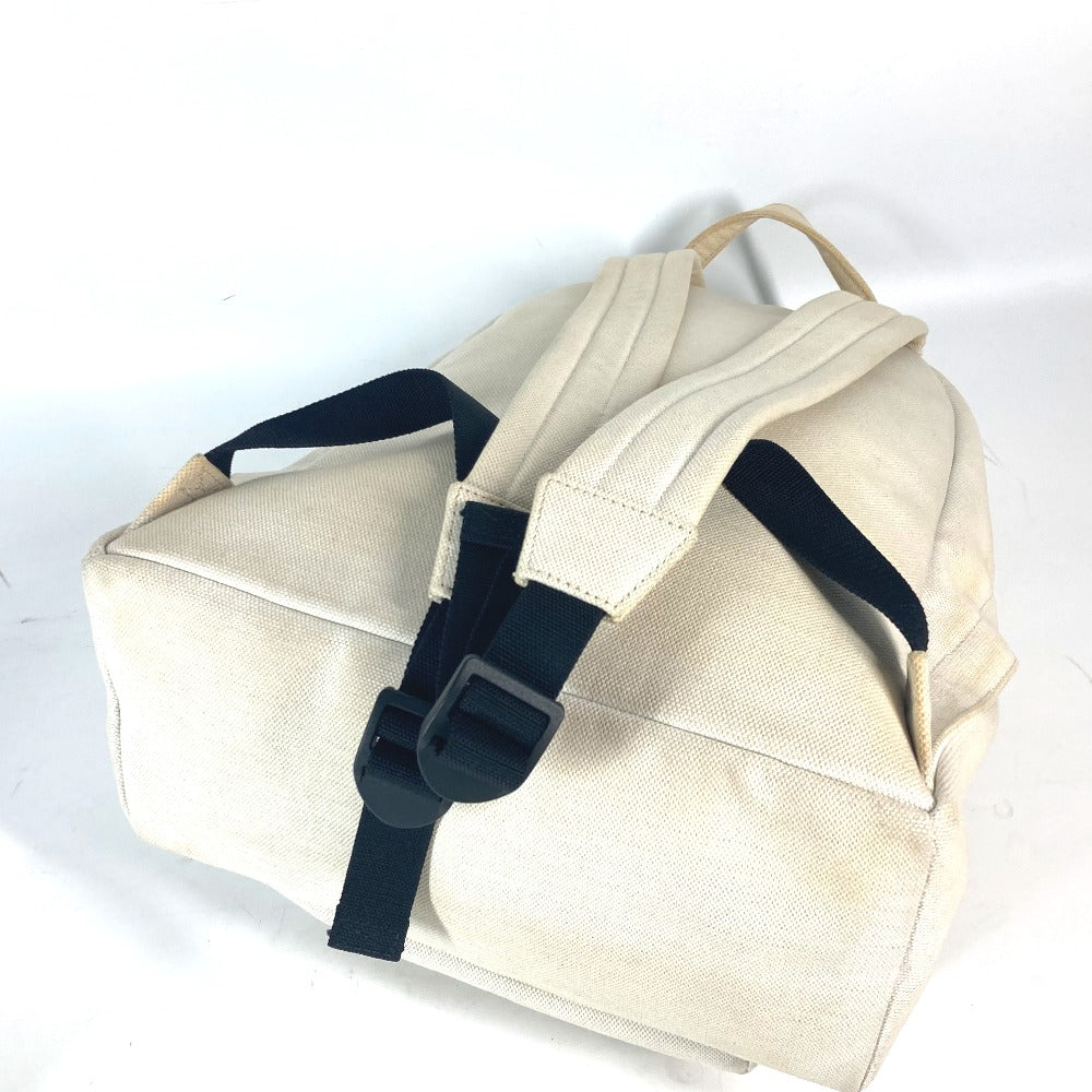 BALENCIAGA Backpack 552374 canvas white Everyday logo unisex(Unisex) Used Authentic