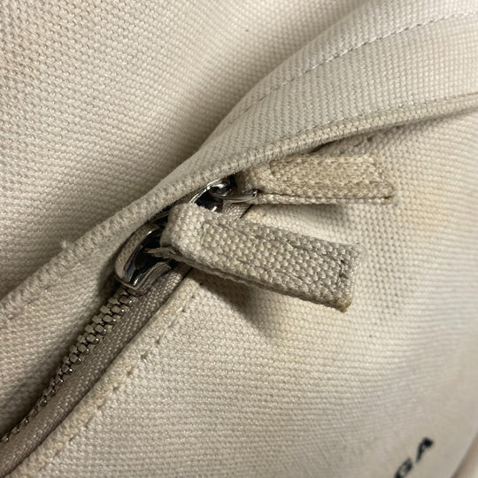 BALENCIAGA Backpack 552374 canvas white Everyday logo unisex(Unisex) Used Authentic