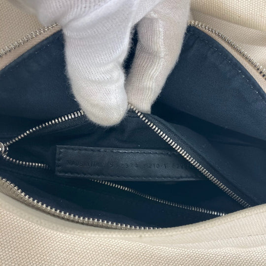 BALENCIAGA Backpack 552374 canvas white Everyday logo unisex(Unisex) Used Authentic