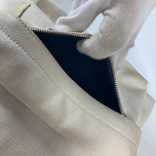 BALENCIAGA Backpack 552374 canvas white Everyday logo unisex(Unisex) Used Authentic