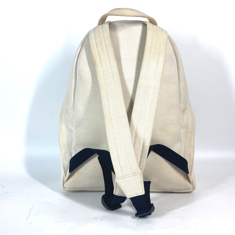 BALENCIAGA Backpack 552374 canvas white Everyday logo unisex(Unisex) Used Authentic