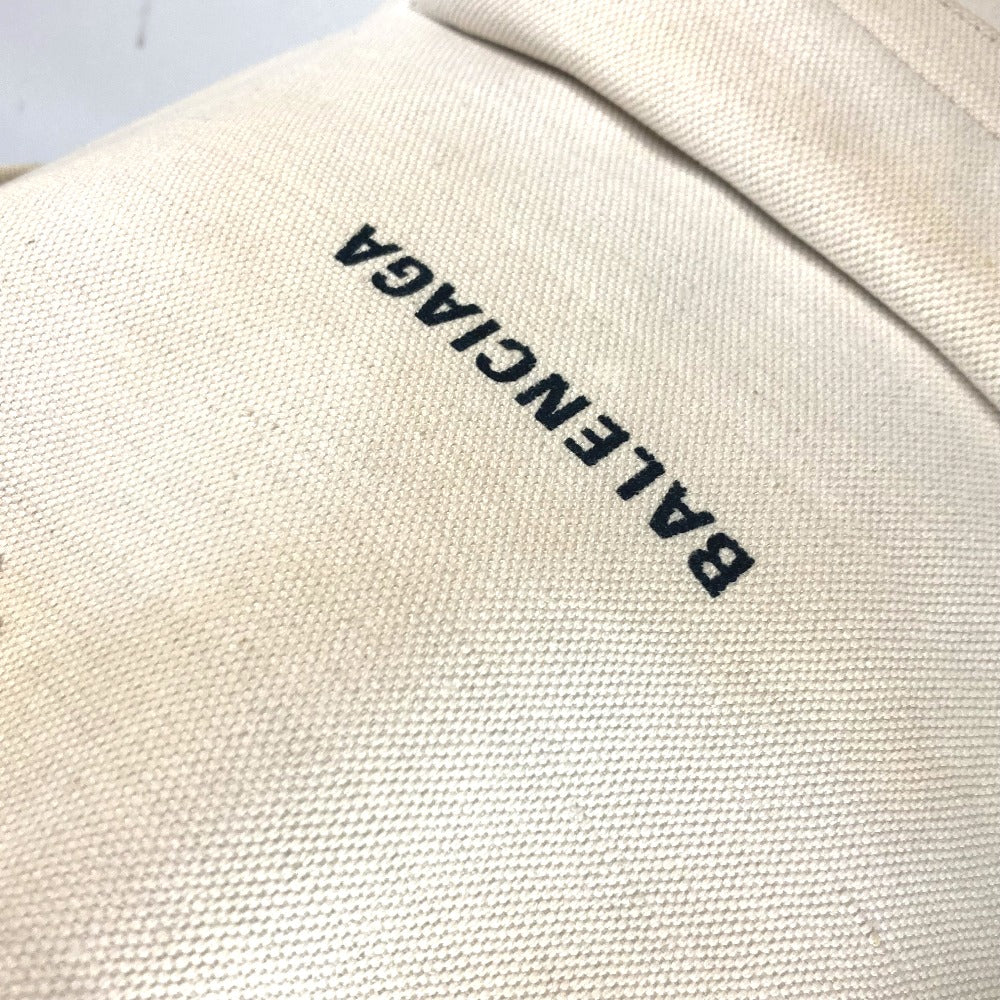 BALENCIAGA Backpack 552374 canvas white Everyday logo unisex(Unisex) Used Authentic