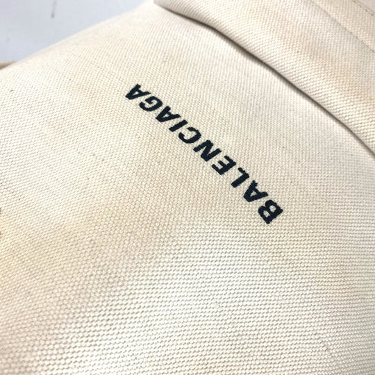 BALENCIAGA Backpack 552374 canvas white Everyday logo unisex(Unisex) Used Authentic