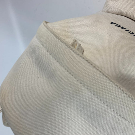 BALENCIAGA Backpack 552374 canvas white Everyday logo unisex(Unisex) Used Authentic