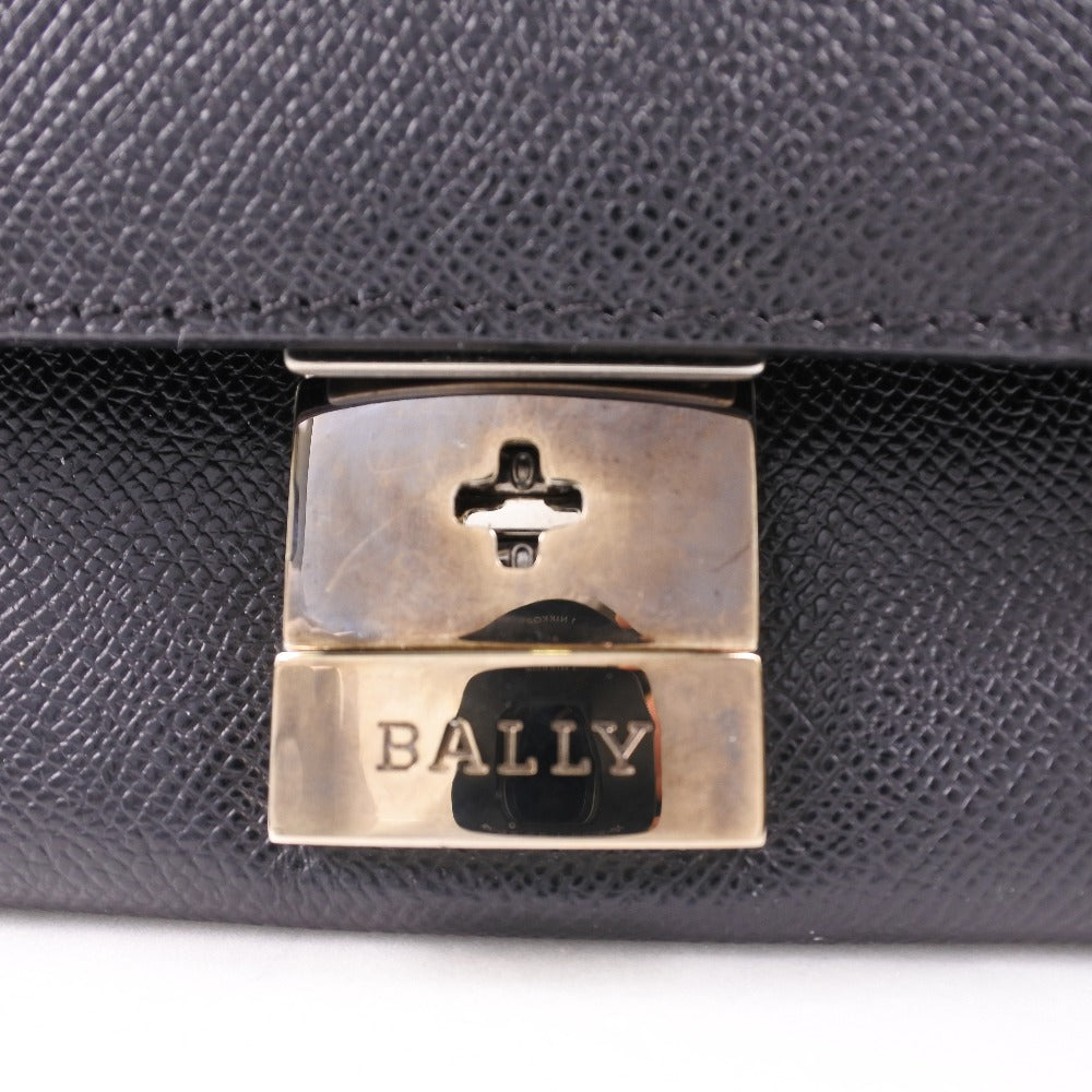 BALLY business bag leather black mens Used Authentic