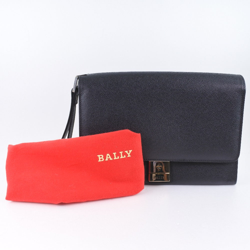 BALLY business bag leather black mens Used Authentic
